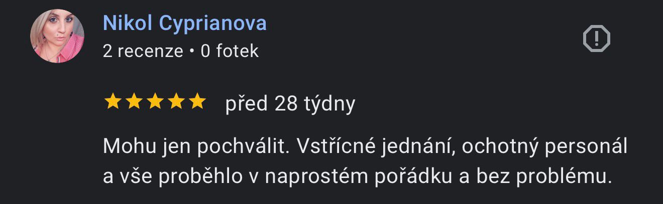 Recenze zákazníka