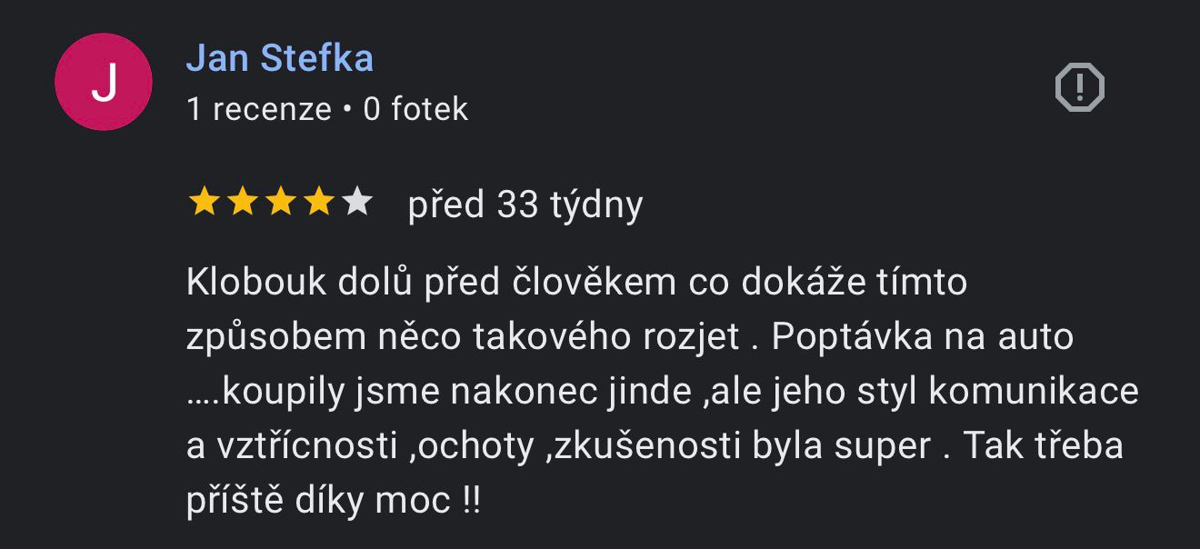 Recenze zákazníka