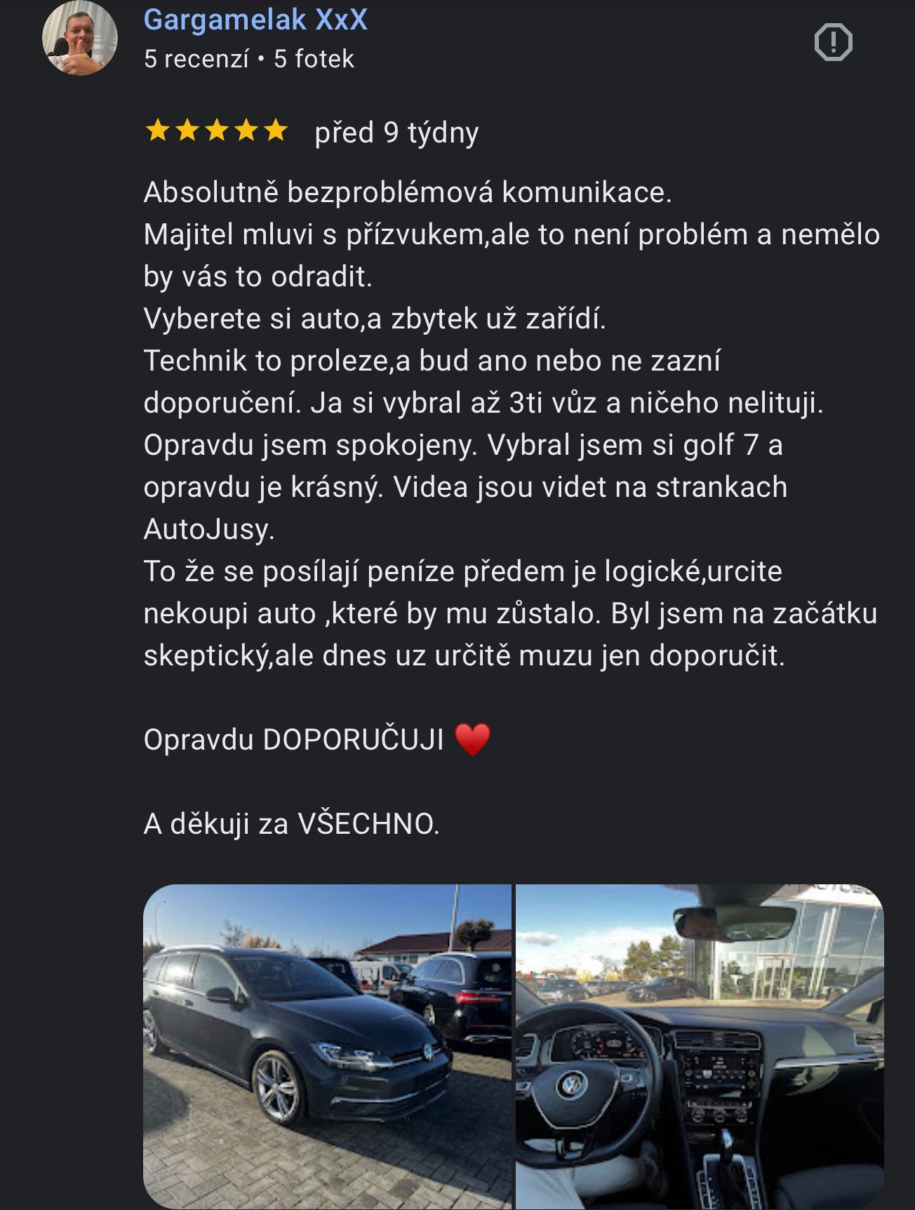 Recenze zákazníka